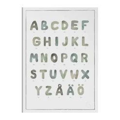 Alfabetet akvarell poster, 30x40 cm