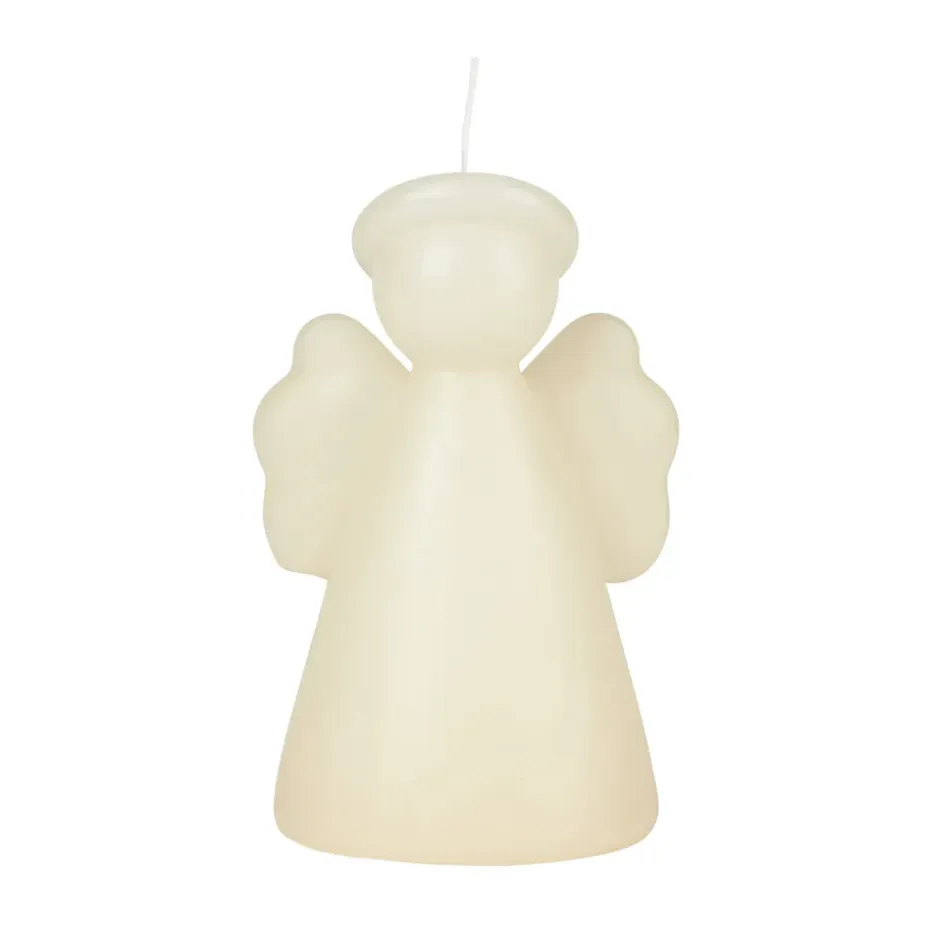 Angel sculpture ljus 14 cm, Off white