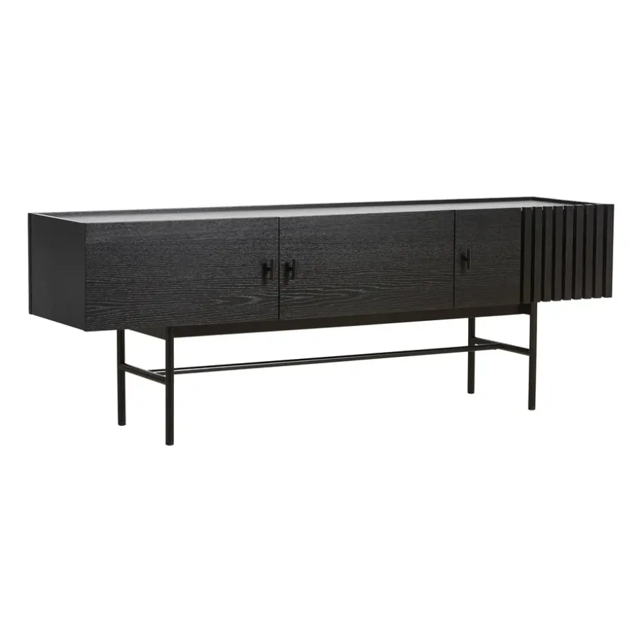 Array sidobord låg, 150 cm, Svartmålad ek