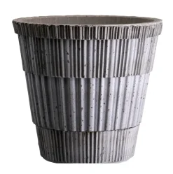 Atlas raw kruka med fat, Grey, Ø21 cm