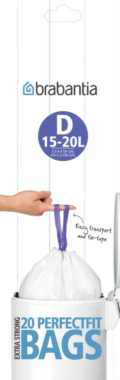 Avfallspåsar D 15 L 20 påsar/rulle, 15 l