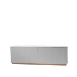 Beam sideboard, ljusgrå, sockel i vitoljad ek