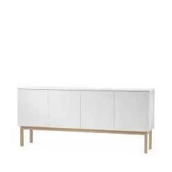 Beam sideboard, vit lack, stativ i vitoljad ek