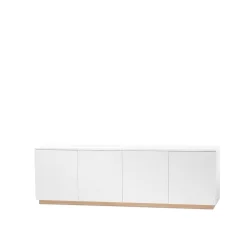 Beam sideboard, vit lack, sockel i vitoljad ek