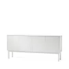 Beam sideboard, vit lack, vitt stativ, toppskiva i carrara marmor