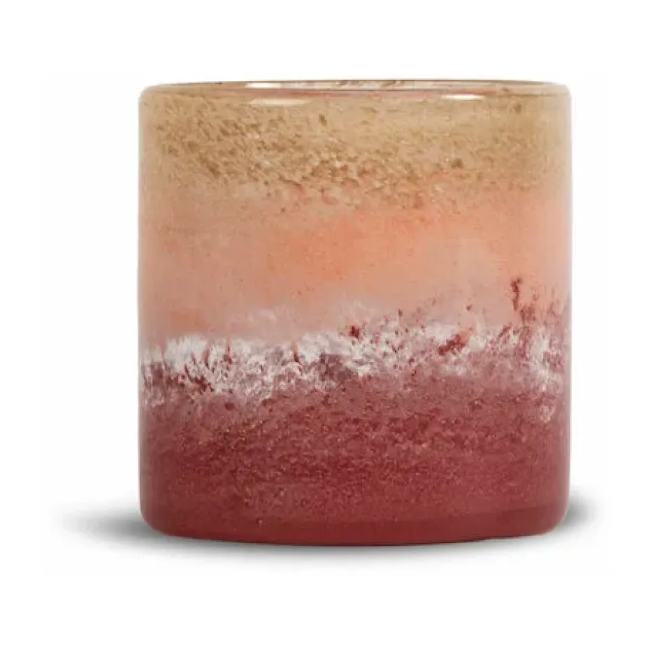 Calore ljuslykta-vas M Ø15 cm, Rosa-beige-bordeaux