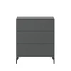 Carry byrå, anthracite 04, svartlackade ben