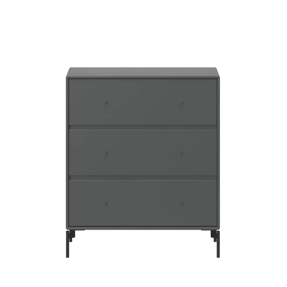 Carry byrå, anthracite 04, svartlackade ben