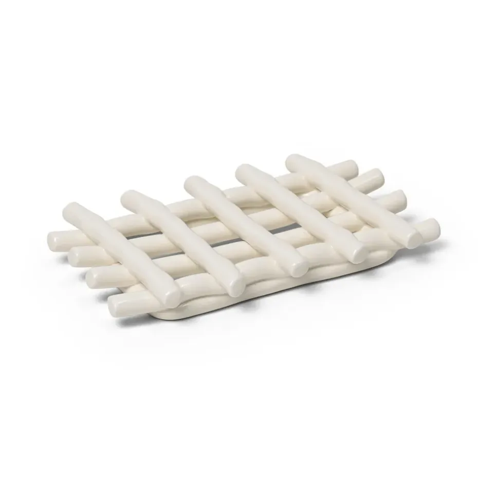 Ceramic tvålfat 10x14,5 cm, Off-white