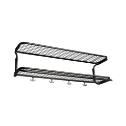 Classic 650 hatthylla, svart/svart, 2 plan, 50 cm