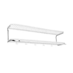 Classic 650 hatthylla, vit/krom, 2 plan, 110 cm