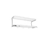 Classic 650 hatthylla, vit/krom, 2 plan, 80 cm