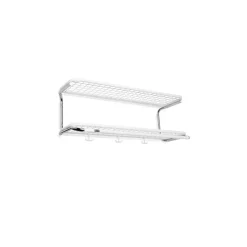 Classic 650 hatthylla, vit/krom, 2 plan, 70 cm