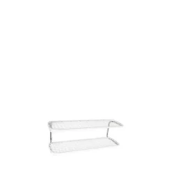 Classic 650 skohylla, vit/krom, 2 plan, 60 cm