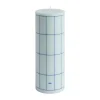 Column Candle blockljus large 25 cm, Light blue-blue grid check