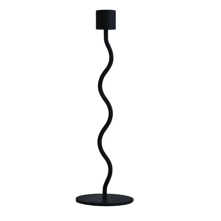 Curved ljusstake 26 cm, Black
