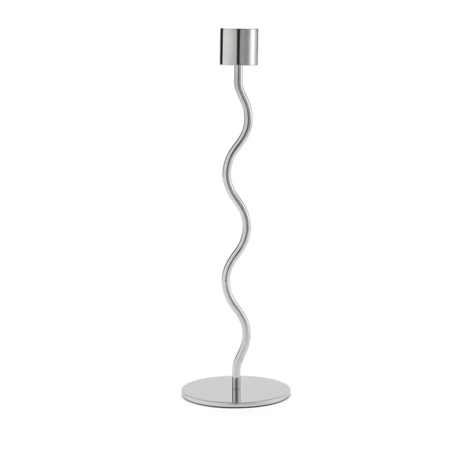 Curved ljusstake 26 cm, Stainless Steel
