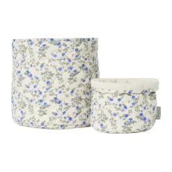 Dainty satin quiltad korg 2 delar, Ø20x20 cm + Ø30x30 cm