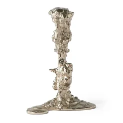 Drip ljusstake L 25 cm, Silver