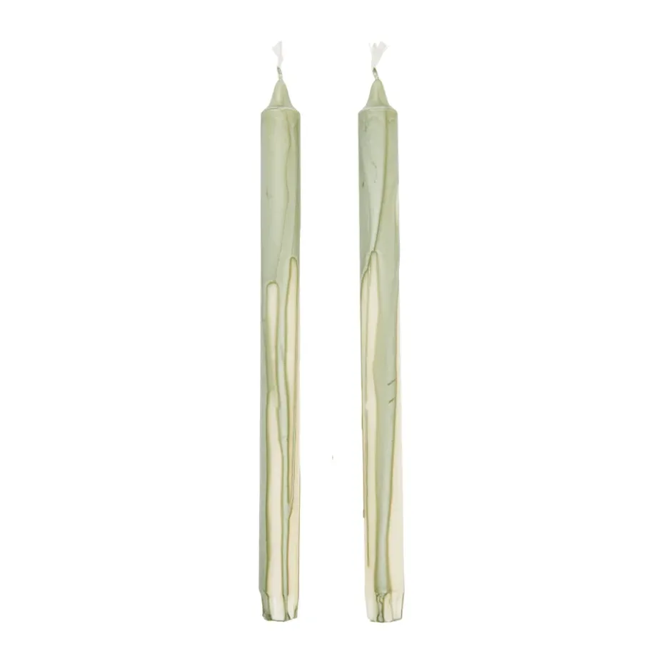 Dryp stearinljus 2-pack, Tea Green