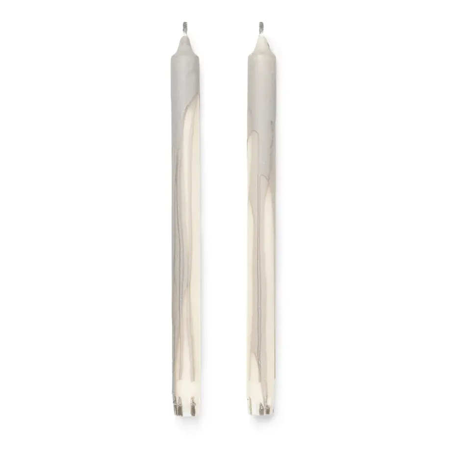 Dryp stearinljus 2-pack, Warm Grey