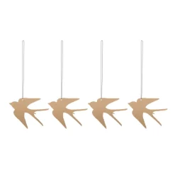 Easter Deco fågel påskhänge 4-pack, Cafe au lait