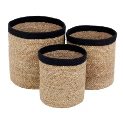Emil förvaringskorg 3-pack small, Natur-svart