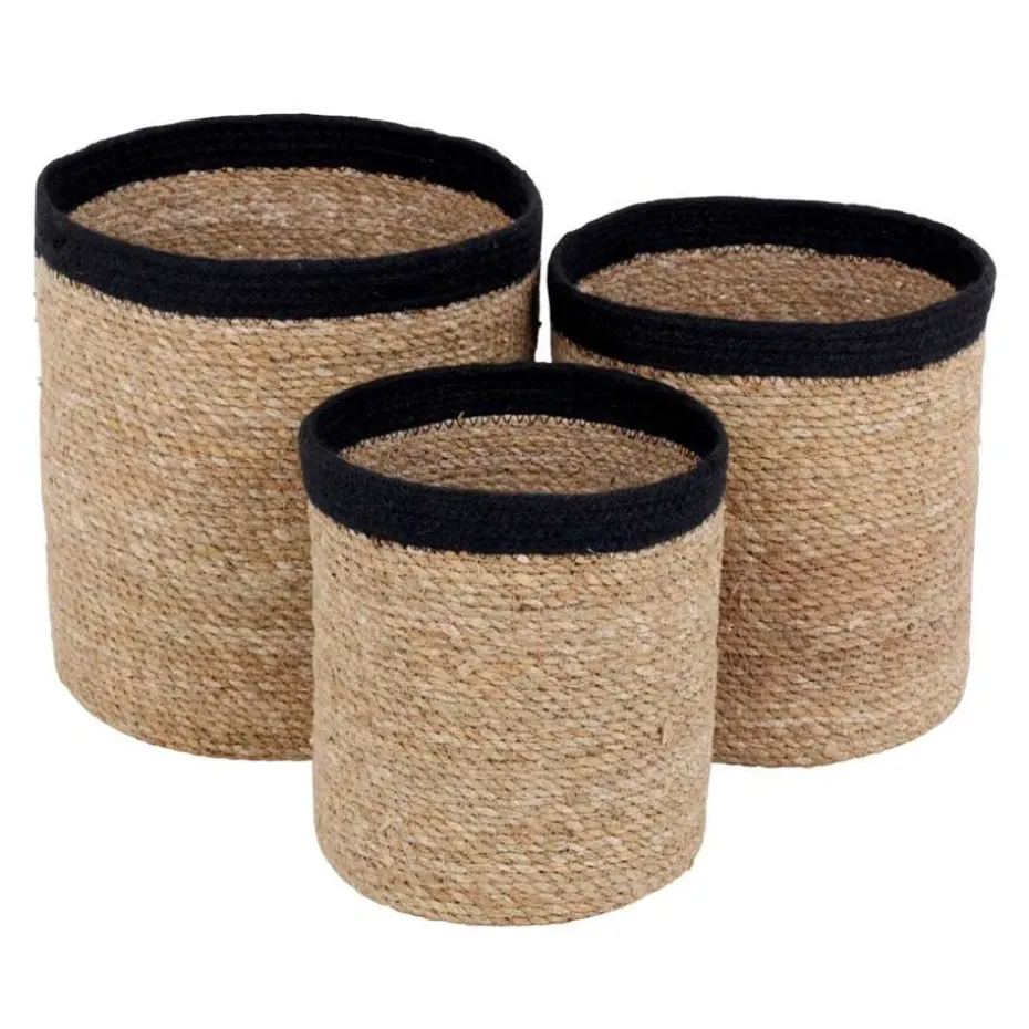 Emil korg sjögräs cylinder large 3 st, Svart