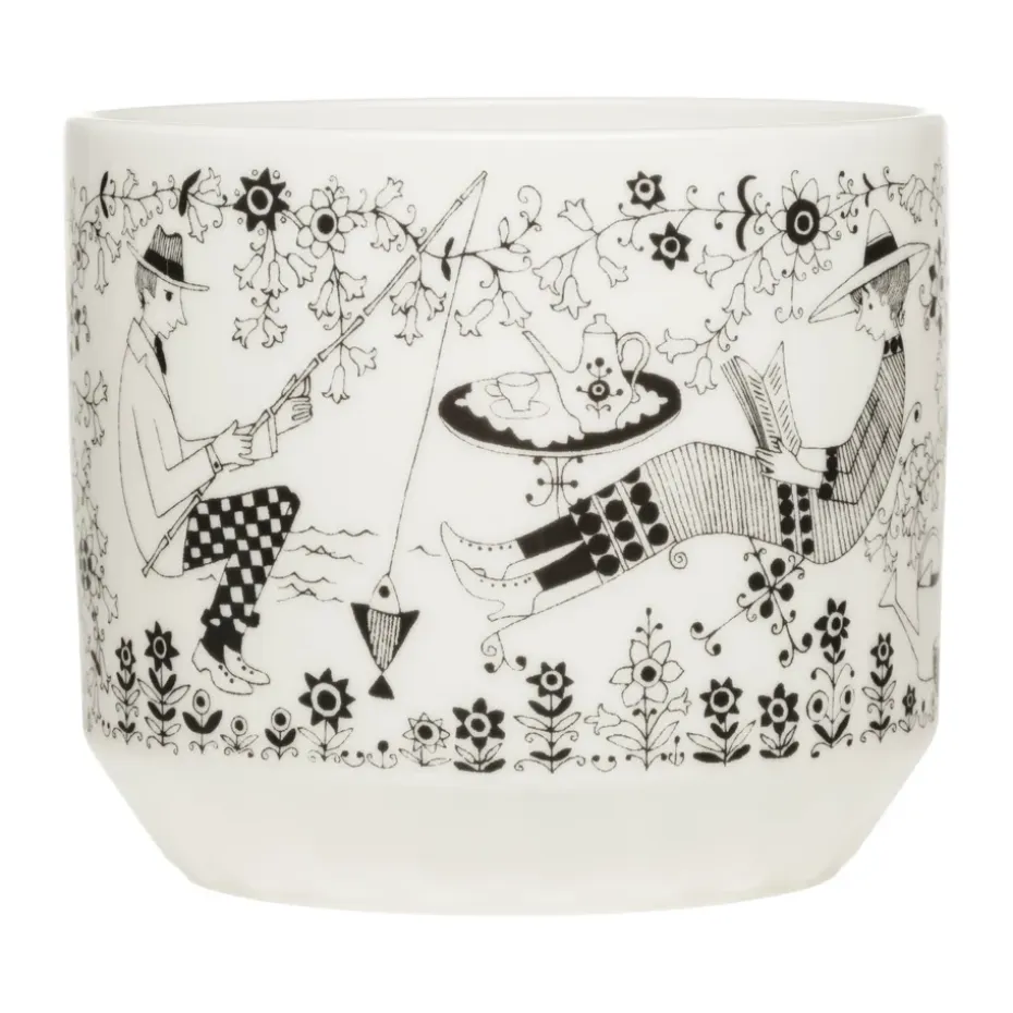 Emilia kruka Ø14 cm, Svart-vit