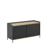 Enfold Low sideboard, Black-Oak-Metal