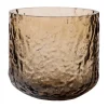 Ernst vas/ljuslykta mönstrad, Bärnsten, Ø9x10 cm