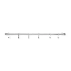 Eva Trio köksstång med 6 st S-krokar, Polished steel