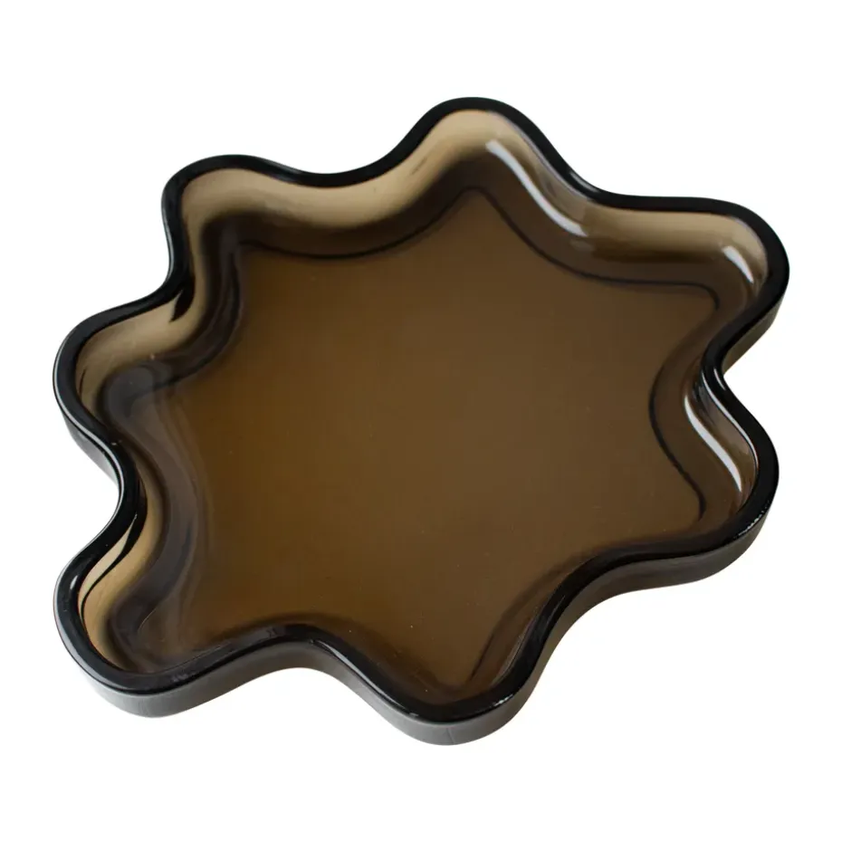 Filter dekorationsbricka, Brown, Ø22x2 cm