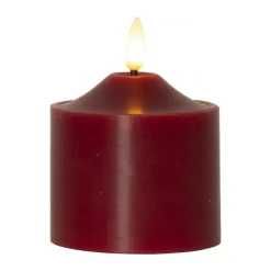 Flamme blockljus LED 9,5 cm, Röd