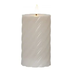 Flamme blockljus Ø7,5x15 cm, Beige