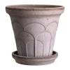 Fleur kruka med fat 2 delar, Grey, Ø25 cm