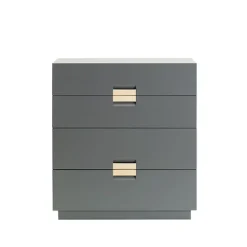 Frame medium byrå, storm grey, läder natural