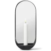 Glim spegel/ljusstake oval 12x28 cm, Svart