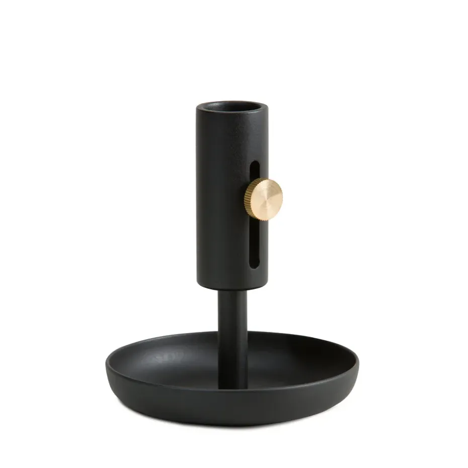 Granny ljusstake låg, svart