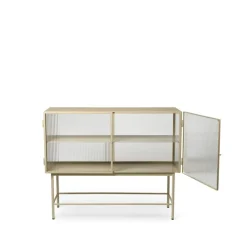 Haze sideboard, cashmere, vågigt glas