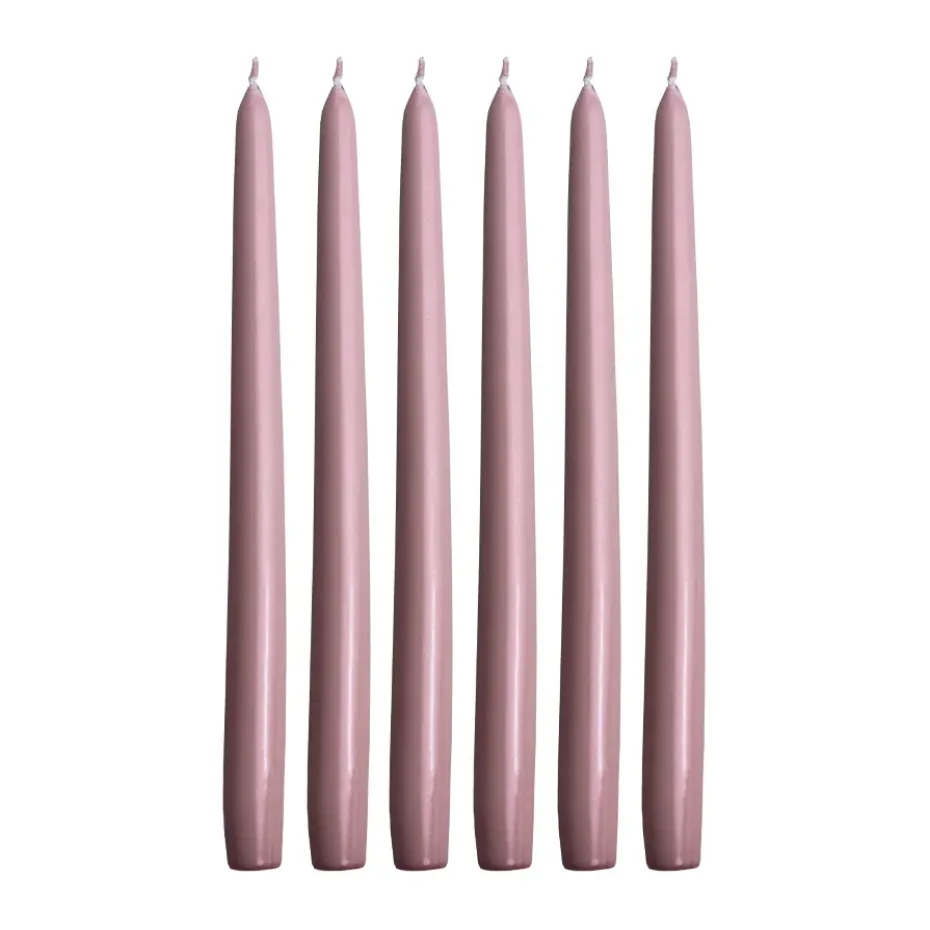 Herrgårdsljus 30 cm 6-pack, Rosa Metallic