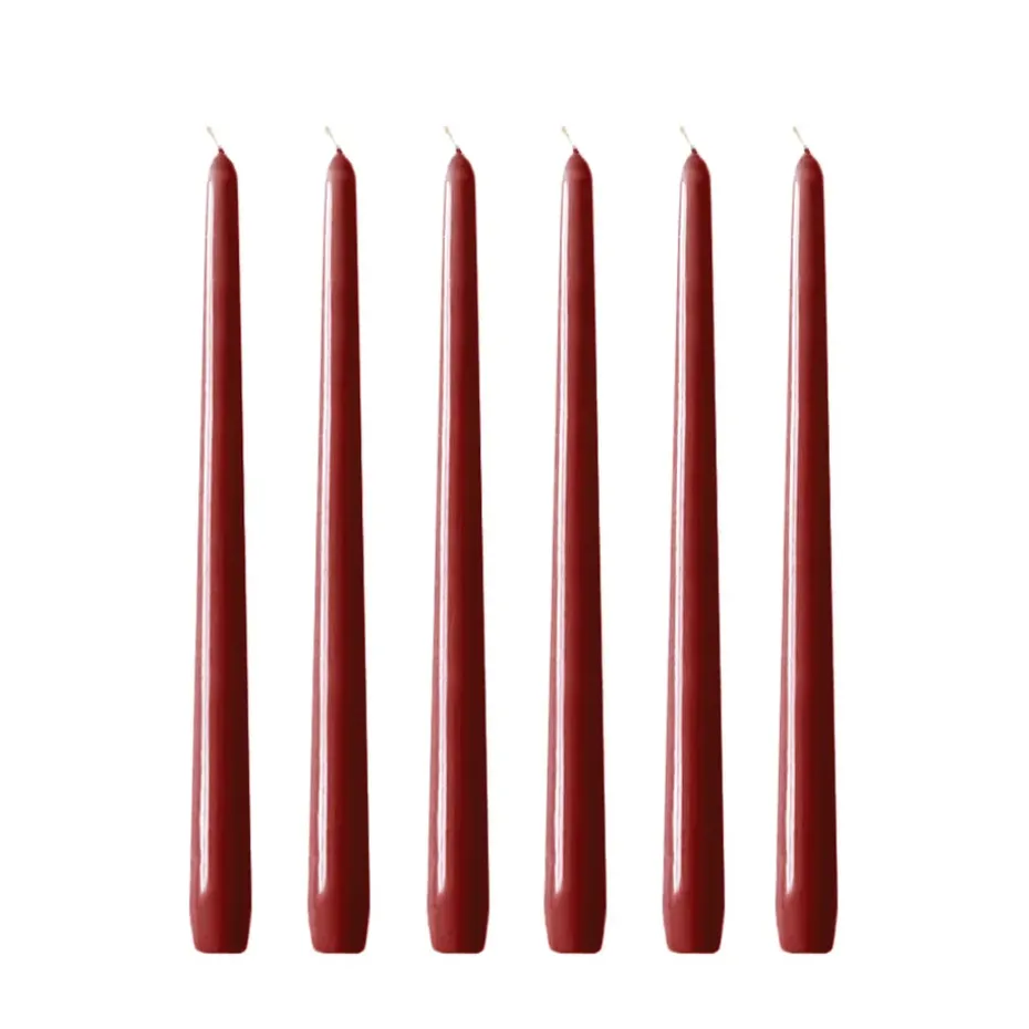 Herrgårdsljus 30 cm 6-pack, Vinröd glans