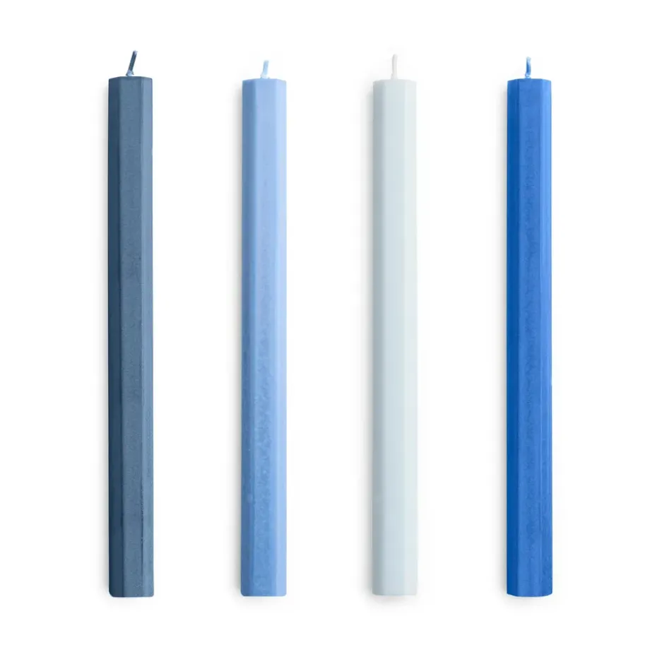 Hexagon Candle ljus mix 4-pack, Blues