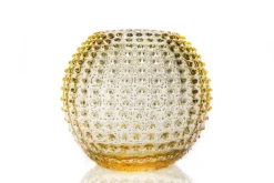 Hobnail Globe vas 24 cm, Citron