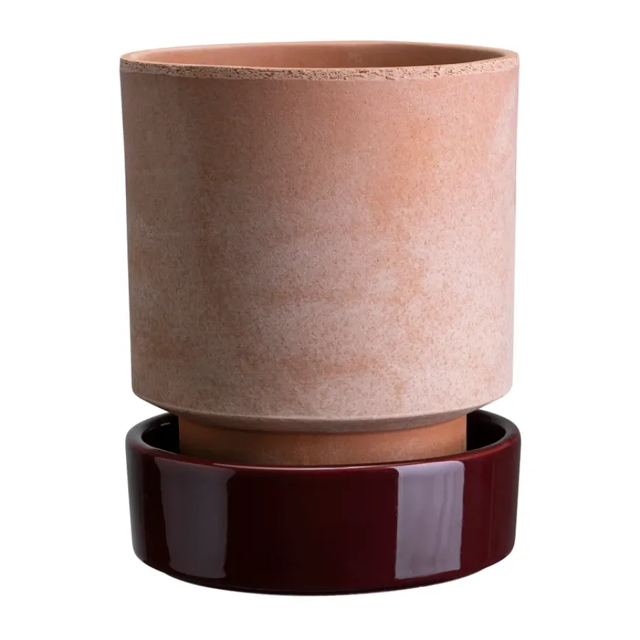 Hoff kruka, Ø14 cm, Raw Rosa-Deep Burgundy