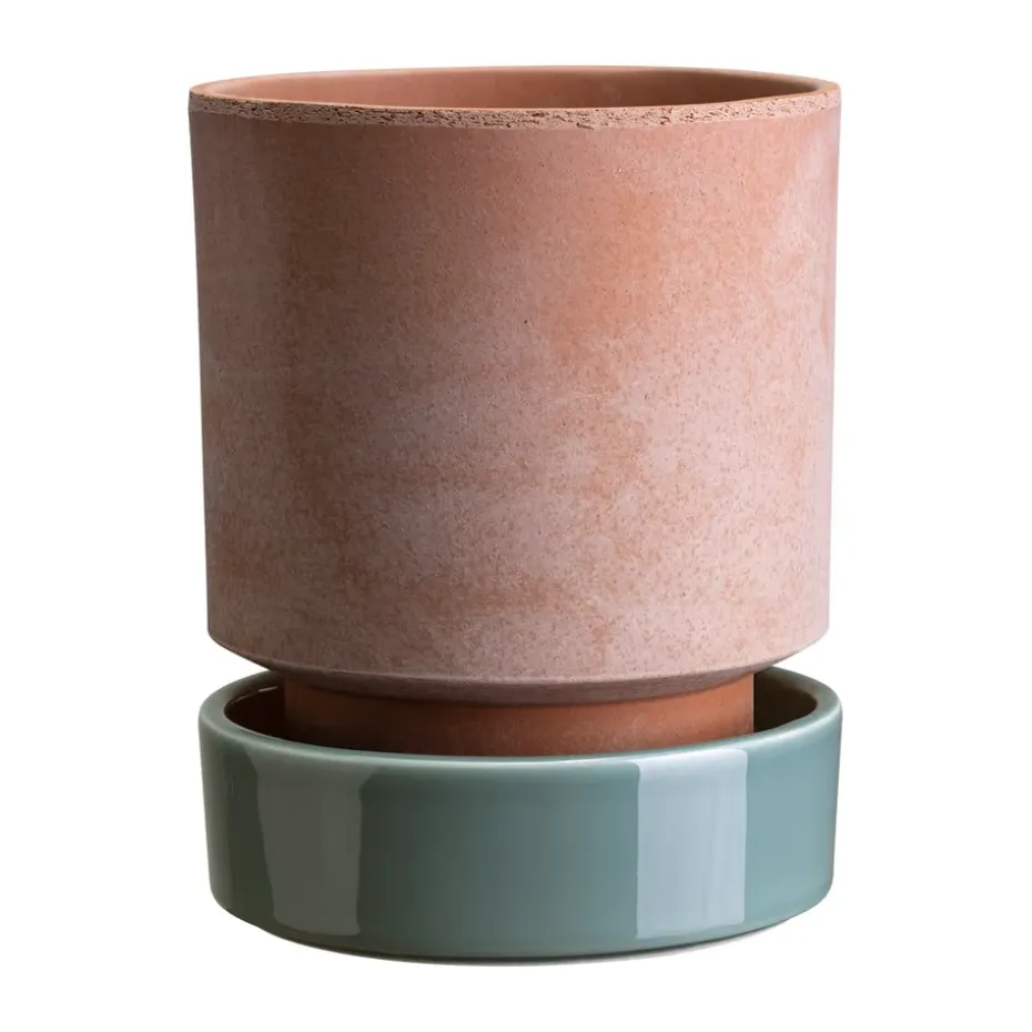 Hoff kruka, Ø14 cm, Raw Rosa-Misty Blue