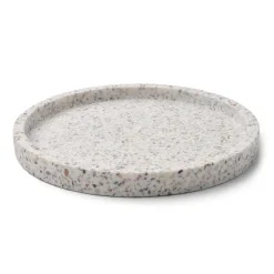 Humdakin Terrazzo rund bricka Ø20 cm, White-brown