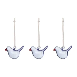 Iittala glasfågel, Klarblå, mini, 3-pack
