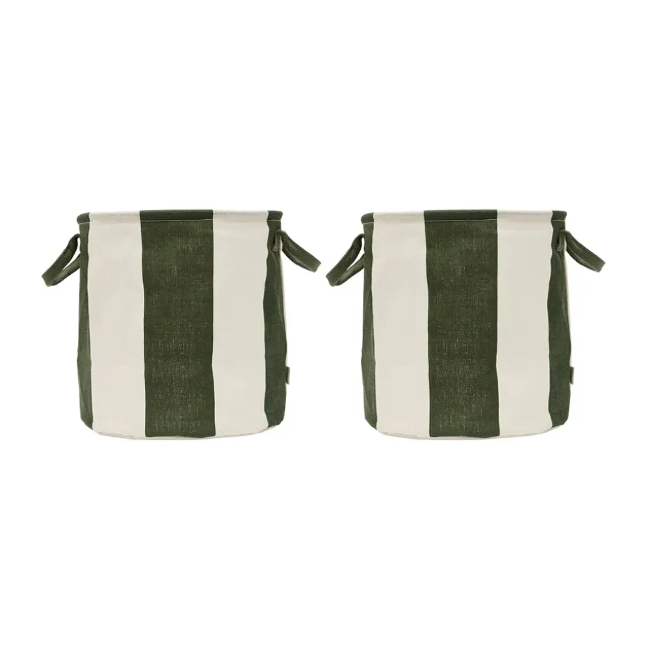 Kara förvaringskorg medium Ø32x32 cm 2-pack, Dark Green