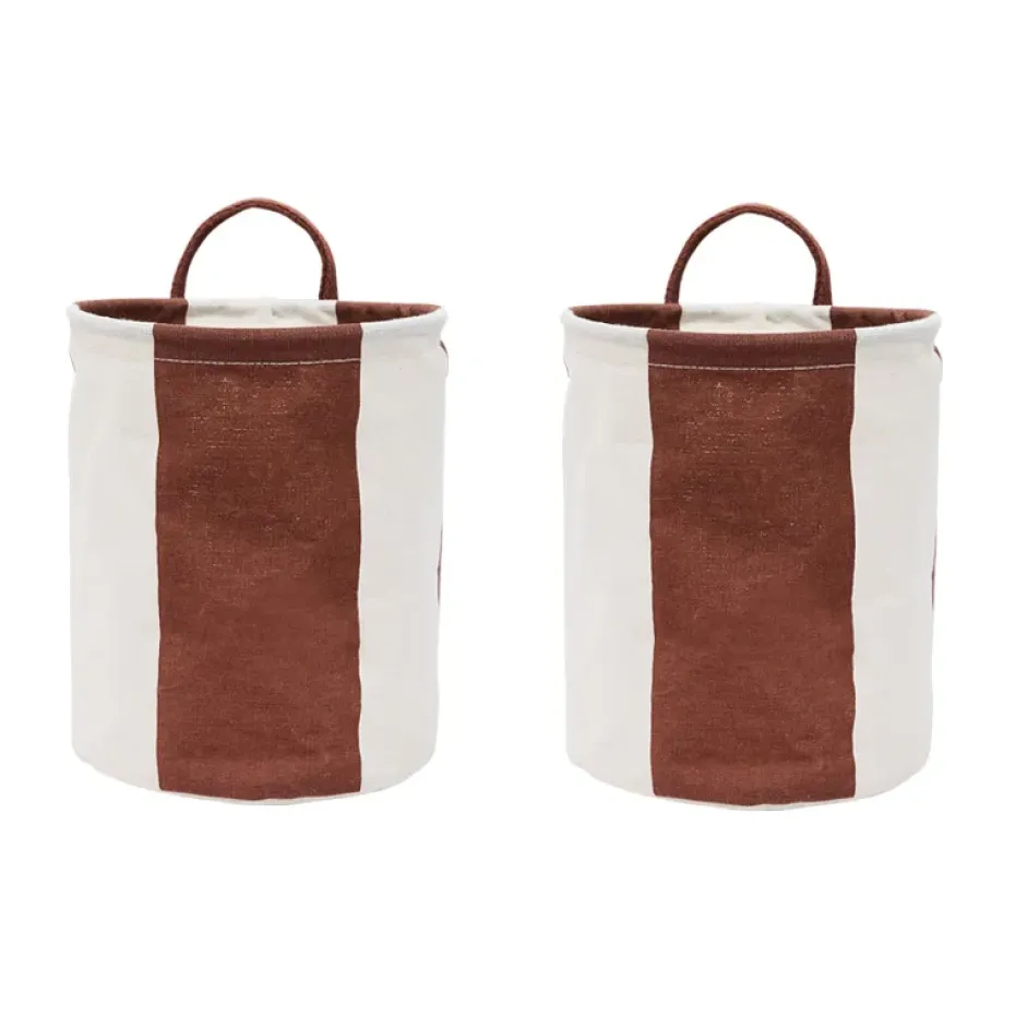 Kara förvaringskorg small Ø18x22 cm 2-pack, Nutmeg